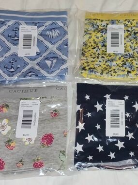 4 CACIQUE WOMEN'S PLUS COTTON FULL BRIEF SIZE  18-20